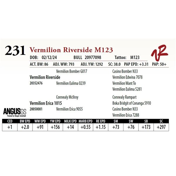 VERMILION RIVERSIDE M123