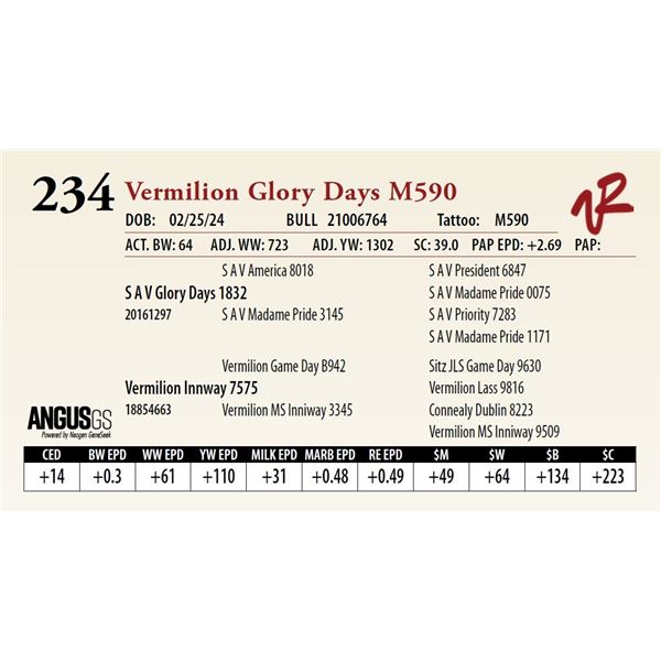 VERMILION GLORY DAYS M590