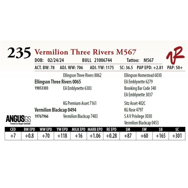 VERMILION THREE RIVERS M567