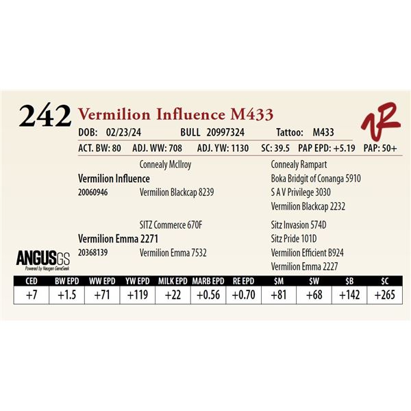 VERMILION INFLUENCE M433