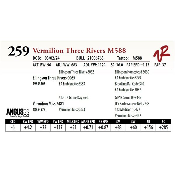 VERMILION THREE RIVERS M588