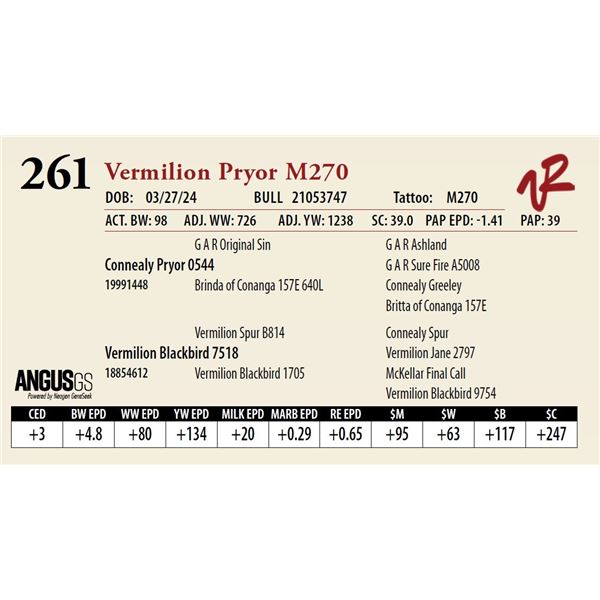 VERMILION PRYOR M270