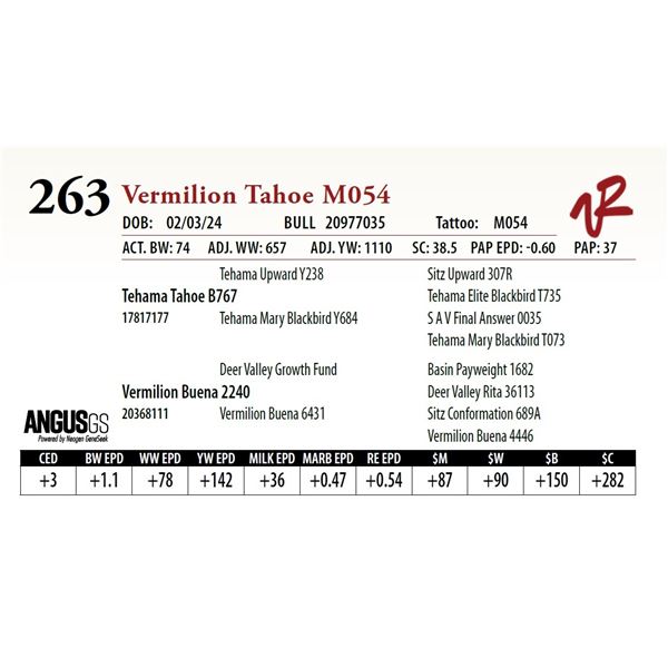 VERMILION TAHOE M054