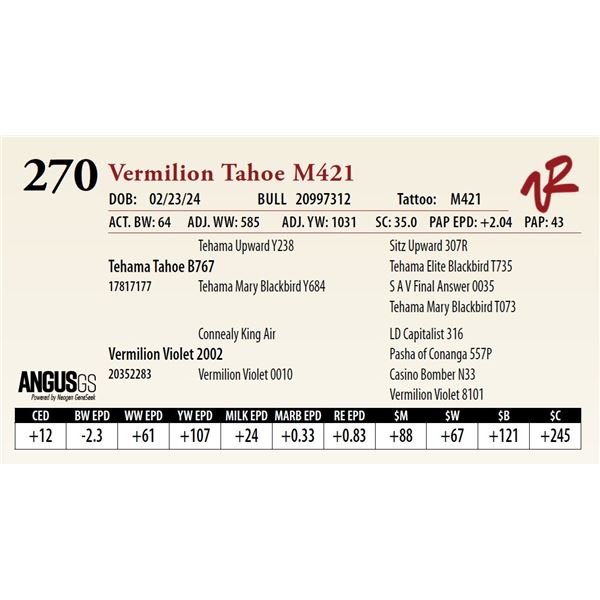 VERMILION TAHOE M421