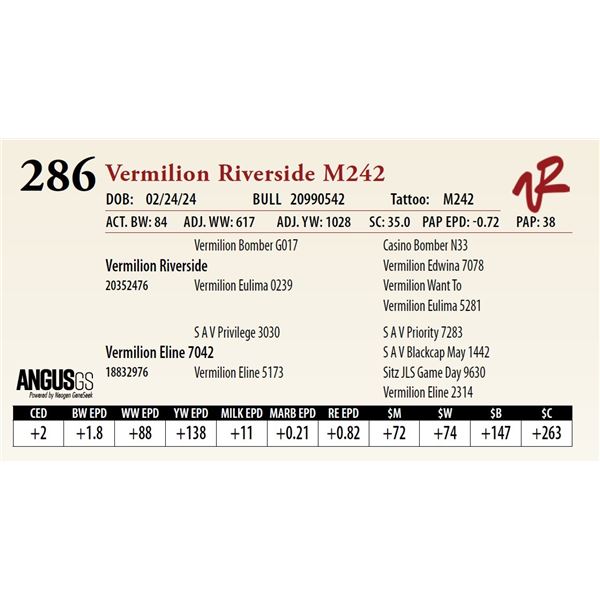 VERMILION RIVERSIDE M242