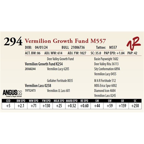 VERMILION GROWTH FUND M557