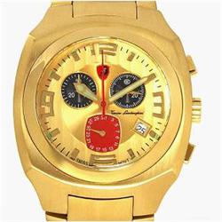 New Lamborghini Swiss Movement Chronograph Style18k/SS Watch Retail $3,195 (WAT-135)