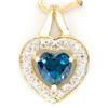 1.05Ct Heart London Blue Topaz & Diamond 9K Gold Pendant (JEW-9025X)