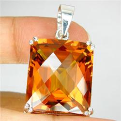 65.94ct Sterling Emerald Pendant Madeira Citrine (JEW-1647)