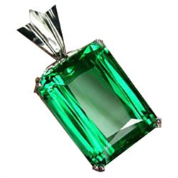 67.80ct Sterling Pendant Octagon Cut Green Amethyst (JEW-1645)
