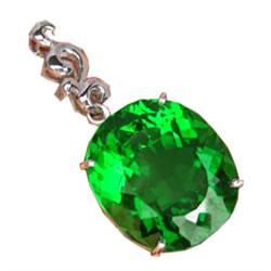 70.10ct Sterling Pendant Oval Green Amethyst Unheated (JEW-1639)