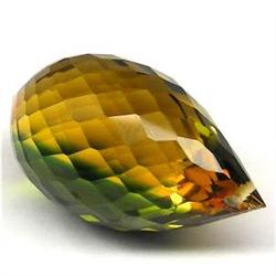 14.55ct Briolette Green & Yellow Ametrine (GEM-19212)