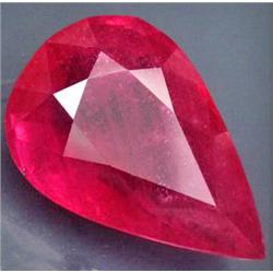 17.74ct Ravishing Natural Pinkish Red Ruby Giant Pear Appraisal Estimate $6209 (GEM-17835)
