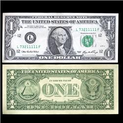 2006 $1 Federal Reserve Note Crisp AU+ RARE FANCY NUMBER (CUR-05993)