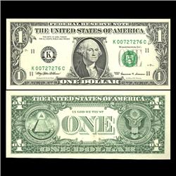 1999 $1 Federal Reserve Note Crisp Unc FANCY NUMBER (CUR-05977)