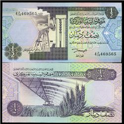 1991 Libya 1/2 Dinar Crisp Unc Note (CUR-05779)
