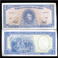 1970 Chile 1/2 Escudo Crisp Uncirculated Note (CUR-05582)