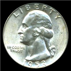 1953D Washington 25c Quarter Coin Graded PCGS MS65 (COI-5325)