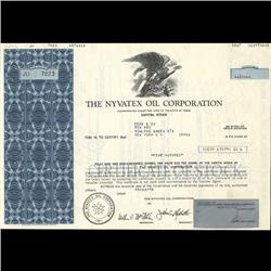1970s Nyvatex Oil Stock Certificate Scarce Blue (COI-3420)