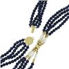 Image 1 : Vintage 31" Blue Lapis & Pearl Bead Multi Strand Necklace w/ 14k Gold Clasp Bead