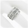 Image 7 : Platinum 3 Row 4 ctw Channel Set Straight Baguette Diamond 13.2mm Wide Band Ring