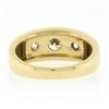 Image 7 : NEW Mens 18K Yellow Gold 1.96 ctw GIA Old European Diamond 3 Stone Gypsy Band Ri