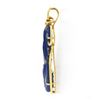 Image 4 : Vintage 18k Gold Large Carved & Pierced Blue Lapis Lazuli Polished Frame Pendant