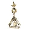 Image 4 : Antique 10K Gold 0.07 ctw Diamond Open Work Floral Drop Dangle Lavalier Pendant