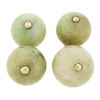 Image 9 : Vintage 14k Gold Gia Jade Bead Necklace w/ Matching Dangle Clip On Earrings Set