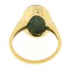 Image 2 : 10K Gold Milgrain Bezel Set Oval Cabochon Jade Polished Simple Solitaire Ring