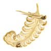 Image 4 : Vintage 14K Yellow Gold Detailed Textured Finish Large Feather Brooch Pin