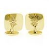Image 3 : Men's Morelli 14K Gold Cushion Cabochon Bezel Hematite Roman Numeral Cuff Links