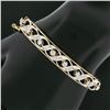 Image 7 : Vintage 14k Gold 0.94 ctw Round Diamond Infinity Open Work Hinged Bangle Bracele