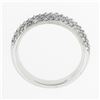 Image 6 : 14K White Gold 0.60 ctw Round Pave Diamond 3 Row Domed Stack Wedding Band Ring