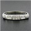 Image 7 : Antique Palladium 0.2 ctw Baguette & Single Cut Diamond Stackable Band Ring