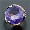 Image 2 : Retro Vintage Handmade 14k Rose Gold 13.7mm Synthetic Alexandrite Solitaire Ring