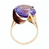 Image 7 : Retro Vintage Handmade 14k Rose Gold 13.7mm Synthetic Alexandrite Solitaire Ring