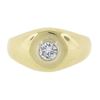 Image 6 : Unisex Solid 14k Gold 0.25 ctw Round Cut Diamond Bezel Solitaire Signet Band Rin