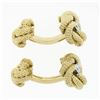 Image 3 : Tiffany & Co. 14k Gold.24 ctw Bezel Diamond Textured Infinity Love Knot Cufflink