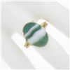 Image 3 : New 14k Yellow Gold 18.2x13mm Oval Cabochon Prong Set Green Agate Solitaire Ring
