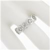 Image 3 : New Platinum 1.32 ctw Round Burnish Set Diamond Stackable Hexagon Shape Band Rin