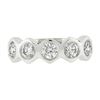 Image 4 : New Platinum 1.32 ctw Round Burnish Set Diamond Stackable Hexagon Shape Band Rin