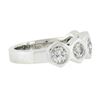 Image 5 : New Platinum 1.32 ctw Round Burnish Set Diamond Stackable Hexagon Shape Band Rin
