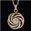 Image 6 : Vintage Retro 14k Gold.24 ctw Transitional Diamond Interlocking Love Knot Pendan