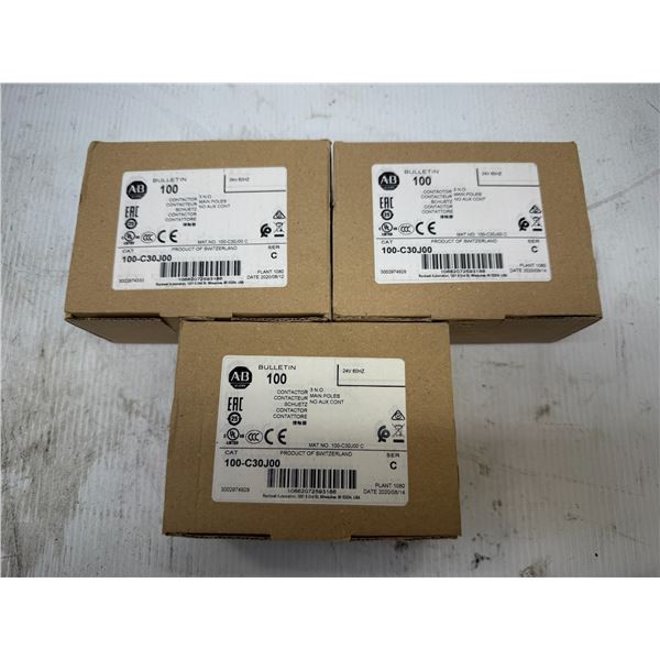 (3) Allen-Bradley #100-C30J00 Contactors