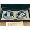 Image 2 : 1988 .925 Silver Calgary Winter Olympics Ski Jumping and Bobsledding One Troy Oz. $20 Coins - 2 Coin