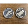 Image 2 : 1988 .925 Silver Calgary Winter Olympics Ski Jumping and Bobsledding One Troy Oz. $20 Coins - 2 Coin