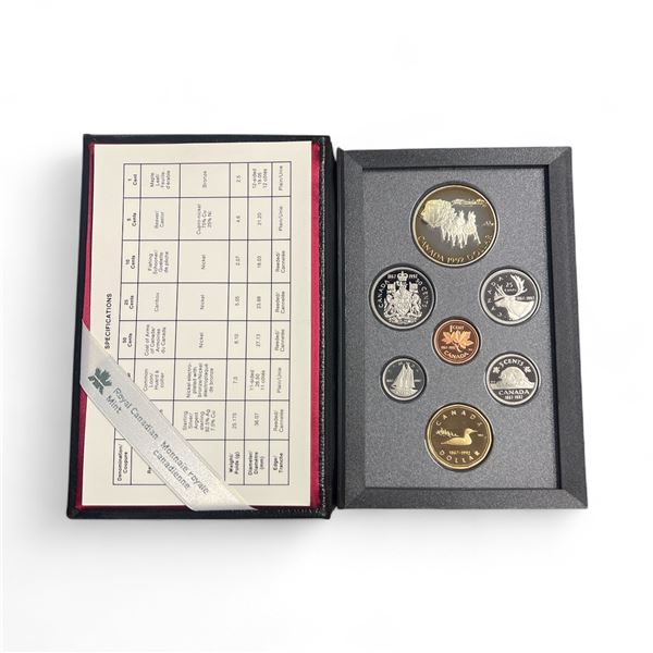 1992 Canadian Proof Coin Set with .925 Silver "Stagecoach" Dollar - In display box with certificate.