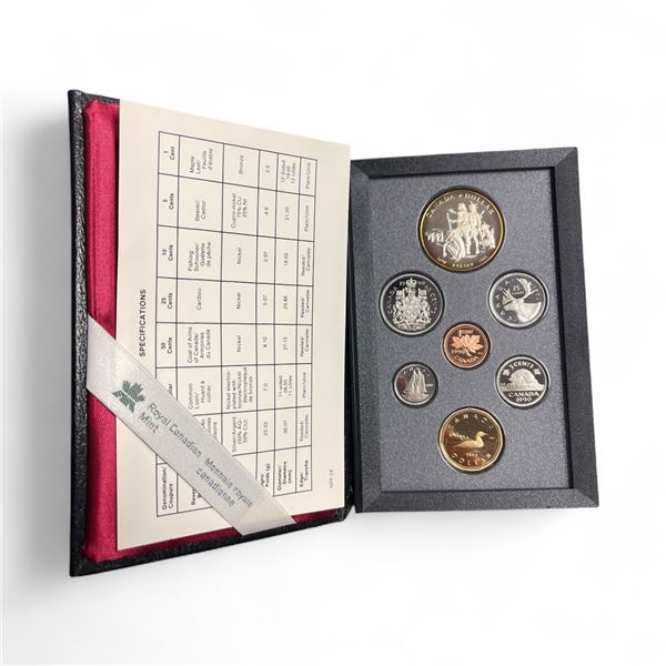 1990 Canadian Proof Coin Set with .50 Silver "Kelsey" Dollar - In display box with certificate.