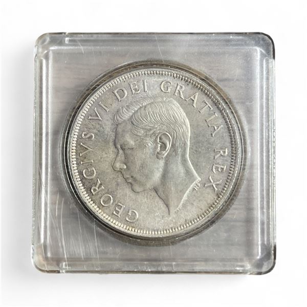 1945 Canadian Silver Dollar Coin in Capsule - Circulated .800 Silver